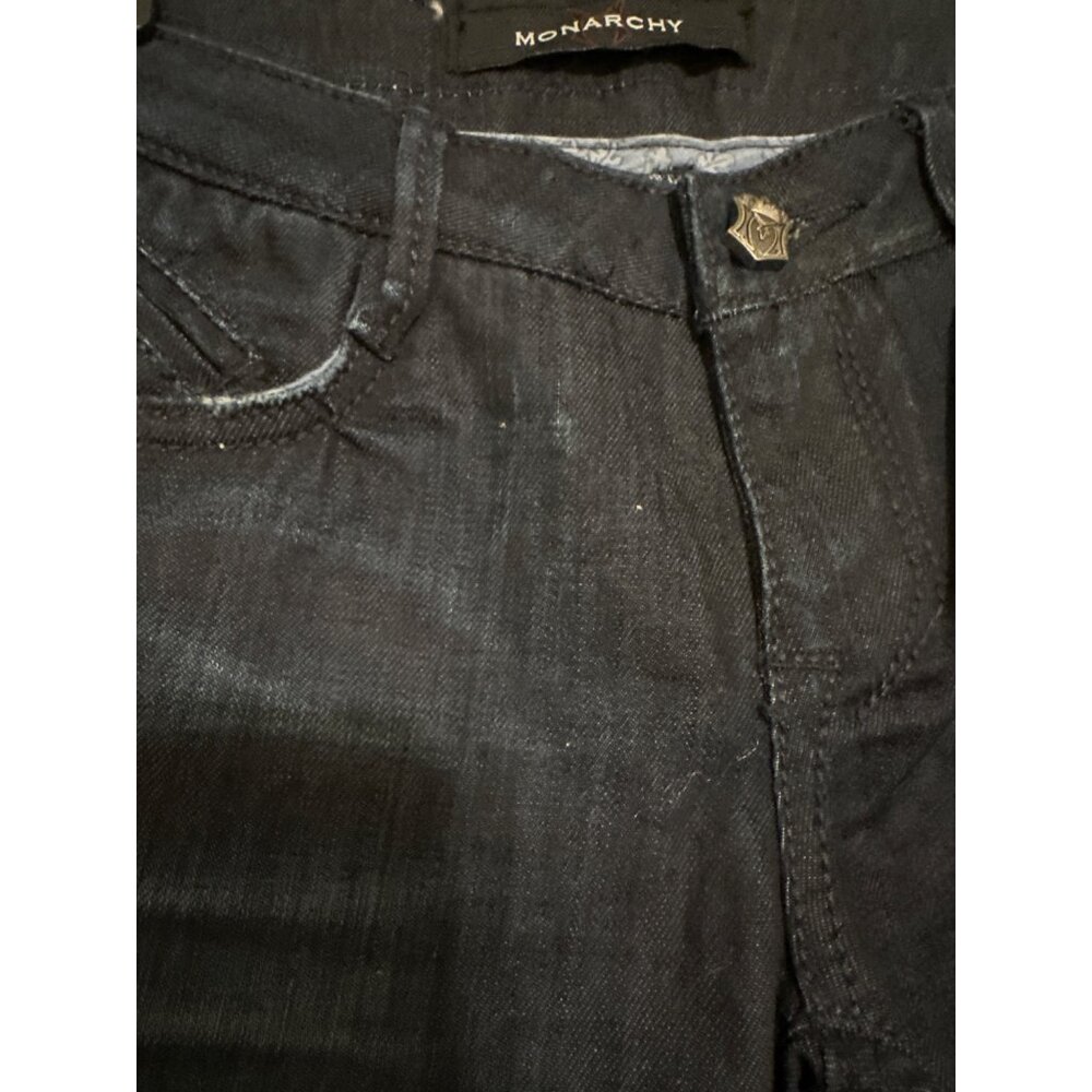 Womens Monarchy Dark Wash Bootcut Jeans W/ Faded Detailing - Size 24 - Picture 2 of 8